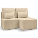 Ecksofa >Amsterix< in beige, Boucle - 213x95x158cm...
