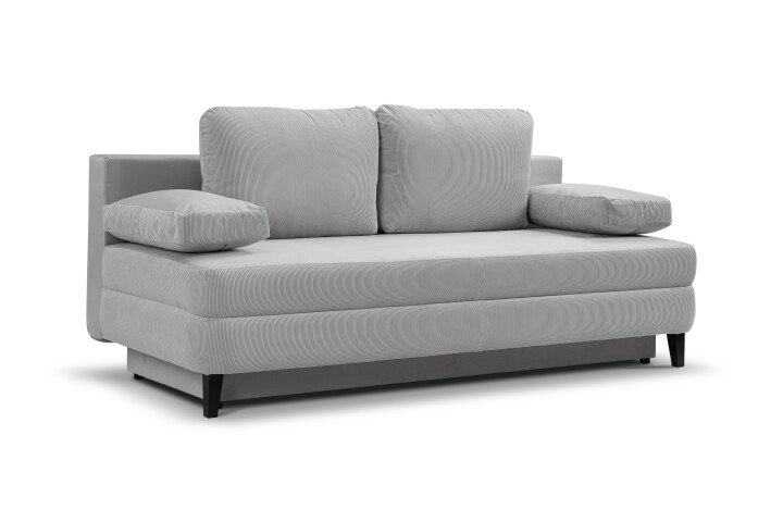 Schlafsofa >Sorto< in hellgrau, Cord - 200x91x100cm (BxHxT)