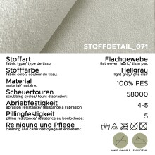 Schlafsofa >Sorto< in hellgrau, Cord - 200x91x100cm (BxHxT)