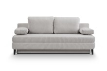 Schlafsofa >Sorto< in hellgrau, Cord - 200x91x100cm (BxHxT)