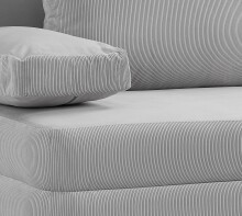 Schlafsofa >Sorto< in hellgrau, Cord - 200x91x100cm (BxHxT)