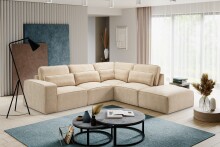 Ecksofa >Lux< in beige, Webstoff - 305x90x281cm...