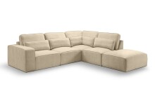 Ecksofa >Lux< in beige, Webstoff - 305x90x281cm (BxHxT)