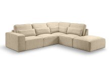 Ecksofa >Lux< in beige, Webstoff - 305x90x281cm (BxHxT)