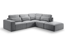 Ecksofa >Lux< in grau, Webstoff - 305x90x281cm (BxHxT)
