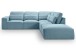 Ecksofa >Lux< in hellblau, Webstoff - 305x90x281cm (BxHxT)