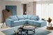 Ecksofa >Lux< in hellblau, Webstoff - 305x90x281cm (BxHxT)
