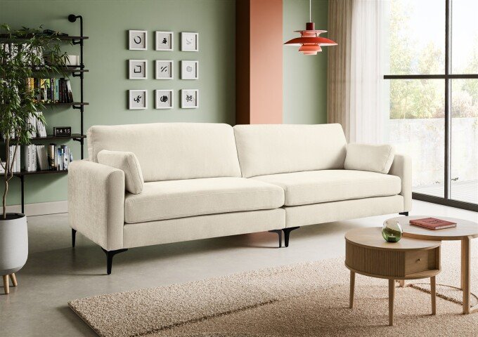 4-Sitzer >Venti< in creme, Webstoff - 286x92x97cm (BxHxT)