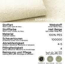 4-Sitzer >Venti< in creme, Webstoff - 286x92x97cm (BxHxT)