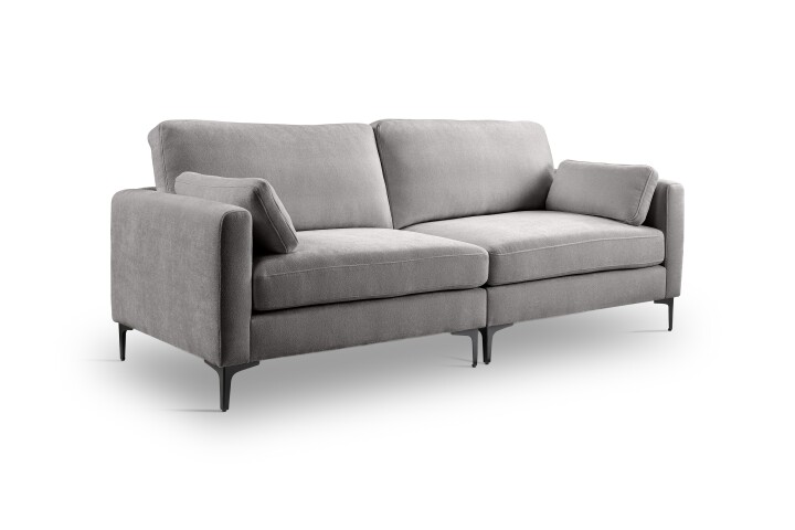3,5-Sitzer >Venti< in hellgrau, Webstoff - 225x92x97cm (BxHxT)