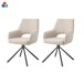 Esszimmerstuhl >Jana< 2er Set in creme, Webstoff - 57x91x64cm (BxHxT) 360° Drehfunktion