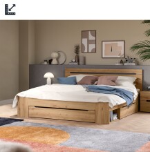 Bettgestell >Canu< in Basalt Grau / Artisan -...