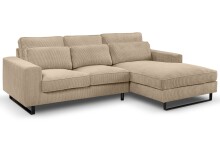 Ecksofa >Bolivia< in beige, Cord - 276x91x183cm (BxHxT)