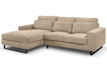 Ecksofa >Bolivia< in beige, Cord - 276x91x183cm (BxHxT)