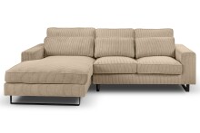 Ecksofa >Bolivia< in beige, Cord - 276x91x183cm (BxHxT)