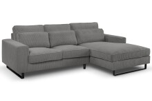 Ecksofa >Bolivia< in grau, Cord - 276x91x183cm (BxHxT)
