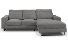 Ecksofa >Bolivia< in grau, Cord - 276x91x183cm (BxHxT)
