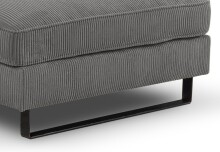 Ecksofa >Bolivia< in grau, Cord - 276x91x183cm (BxHxT)