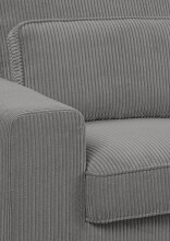Ecksofa >Bolivia< in grau, Cord - 276x91x183cm (BxHxT)