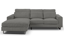 Ecksofa >Bolivia< in grau, Cord - 276x91x183cm (BxHxT)