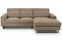 Ecksofa >Bolivia< in braun-beige, Cord - 276x91x183cm (BxHxT)