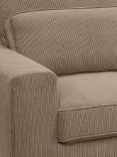 Ecksofa >Bolivia< in braun-beige, Cord - 276x91x183cm (BxHxT)