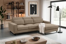 Ecksofa >Bolivia< in braun-beige, Cord -...
