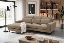 Ecksofa >Bolivia< in braun-beige, Cord -...