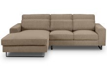 Ecksofa >Bolivia< in braun-beige, Cord - 276x91x183cm (BxHxT)