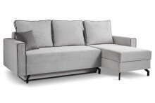 Ecksofa >Marti< in hellgrau, Cord - 230x89x148cm (BxHxT)
