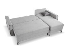 Ecksofa >Marti< in hellgrau, Cord - 230x89x148cm (BxHxT)