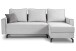 Ecksofa >Marti< in hellgrau, Cord - 230x89x148cm (BxHxT)