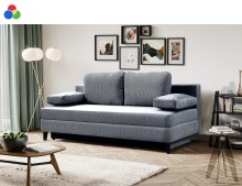 Schlafsofa >Sorto< in blau-grau, Cord -...