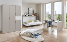 Schrankbett >BAHAMAS< Liegefläche 120x200cm, SAHARAGRAU - 212x134x43cm (BxHxT)