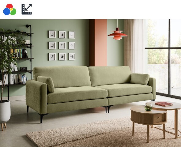4-Sitzer >Venti< in verschiedenen Farben, Webstoff - 286x92x97cm (BxHxT)