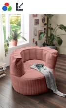 Sessel >Snuggle< in rosa, Cord - 95x65x95cm (BxHxT)