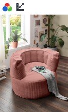 Sessel >Snuggle< in rosa, Cord - 95x65x95cm (BxHxT)