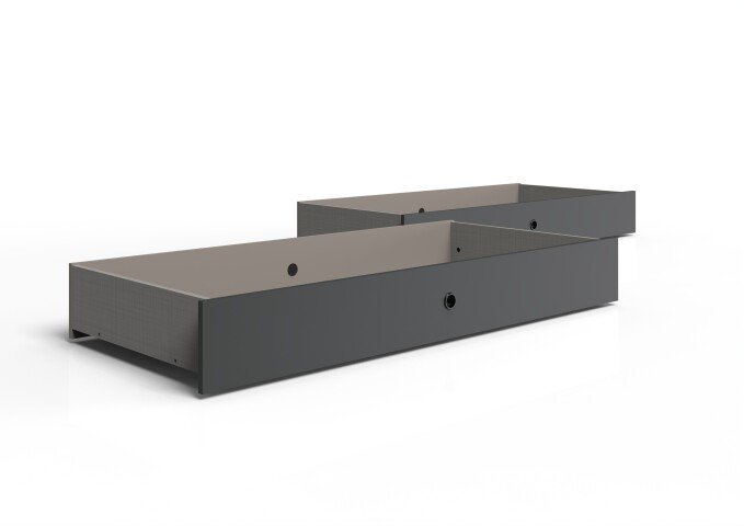 Bettschubkasten >BAHAMAS< (2er-Set) in GRAFIT + SAHARAGRAU - 100x16x60cm (BxHxT)