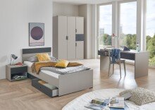 Bettschubkasten >BAHAMAS< (2er-Set) in GRAFIT + SAHARAGRAU - 100x16x60cm (BxHxT)