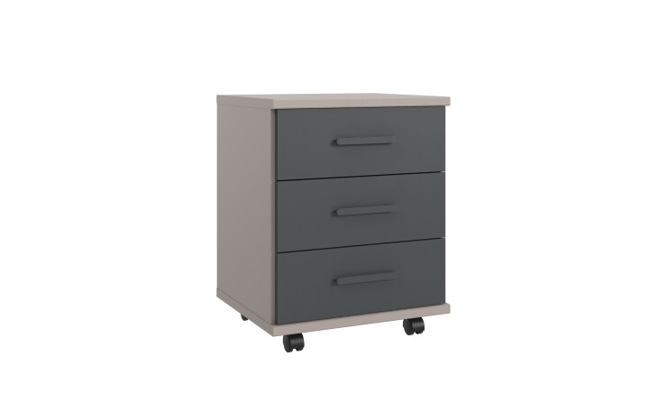 Rollcontainer >BAHAMAS< in GRAFIT + SAHARAGRAU - 46x58x40cm (BxHxT)