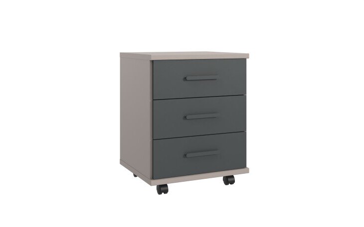 Rollcontainer >BAHAMAS< in GRAFIT + SAHARAGRAU - 46x58x40cm (BxHxT)