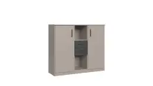 Highboard >BAHAMAS< in GRAFIT + SAHARAGRAU -...