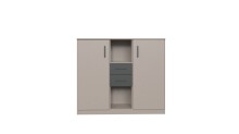 Highboard >BAHAMAS< in GRAFIT + SAHARAGRAU -...