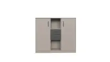 Highboard >BAHAMAS< in GRAFIT + SAHARAGRAU -...