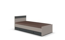 Bett >BAHAMAS< in GRAFIT + SAHARAGRAU - 126x80x210cm (BxHxT)