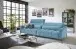 Big-Sofa >Wolve< 2x elektr. Verstellung, Fein-Cord blau - 280x108x118cm (BxHxT)
