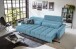 Big-Sofa >Wolve< 2x elektr. Verstellung, Fein-Cord blau - 280x108x118cm (BxHxT)