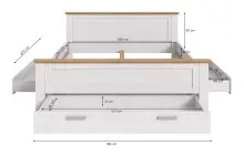 Bettgestell >Verona< in Sibiu Lärche, Spannplatte/MDF - 189x90x209cm (BxHxT)