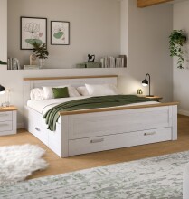 Bettgestell >Verona< in Sibiu Lärche, Spannplatte/MDF - 189x90x209cm (BxHxT)