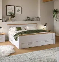 Bettgestell >Verona< in Sibiu Lärche, Spannplatte/MDF - 189x90x209cm (BxHxT)